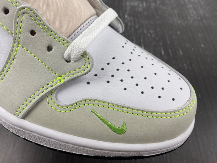 air jordan 1 retro low white ghost green black dm7837-103