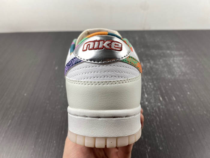 nike dunk low white multi-color paisley fn8913-141