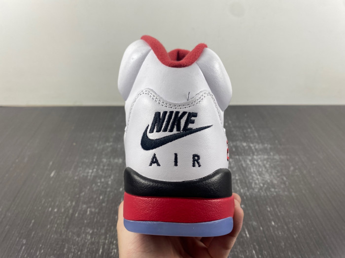 air jordan 5 retro fire red black tongue 136027-120