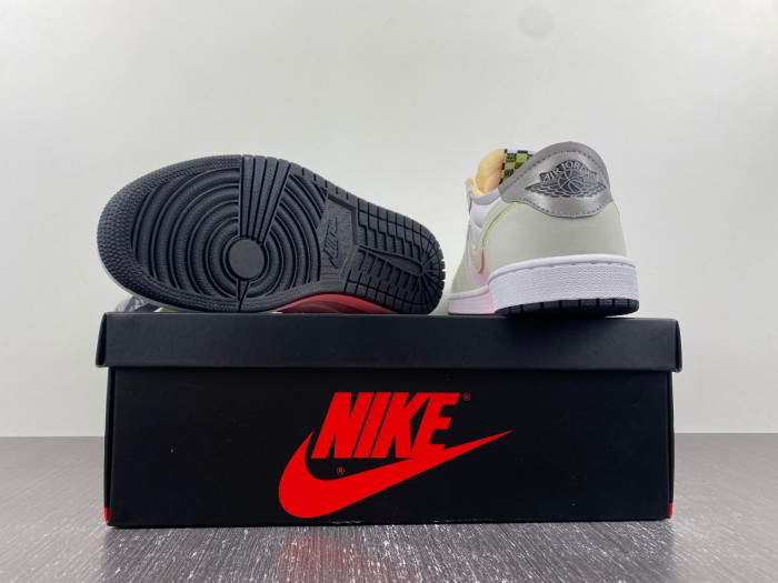 air jordan 1 retro low white ghost green black dm7837-103