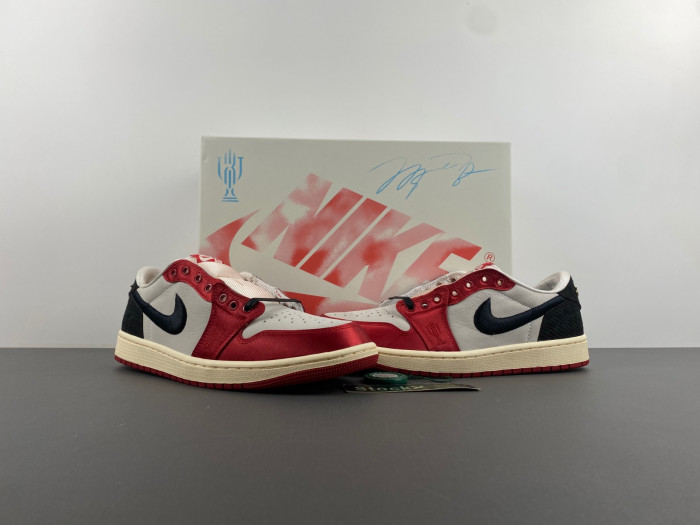air jordan 1 low og x trophy room sail and varsity red fn0432-100