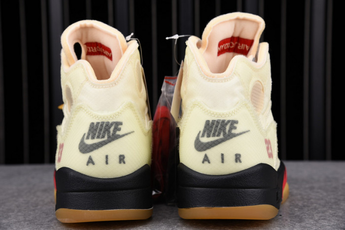 off-w x air jordan 5 sail dh8565-100