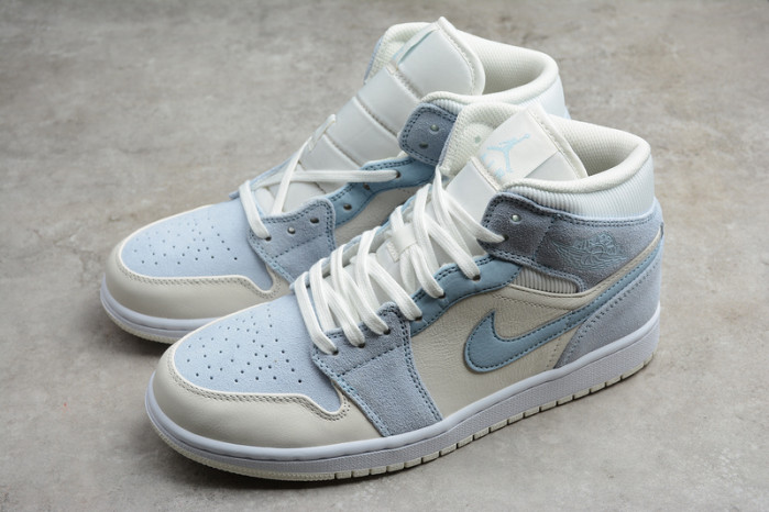 airjordan 1 mid mixed textures blue da4666-100