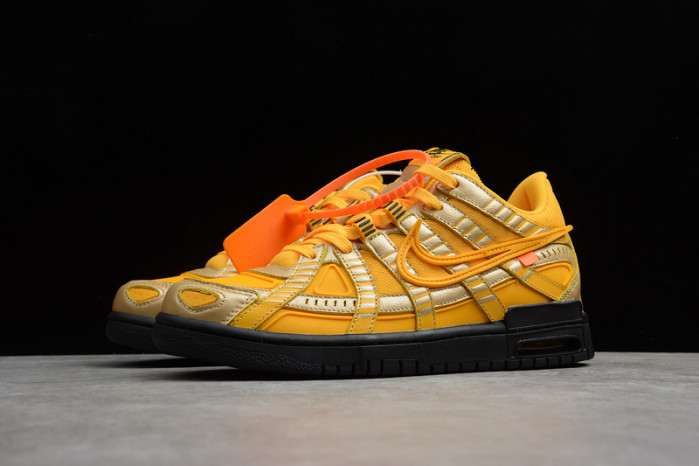 off-w x nike air rubber dunk university gold cu6015-700