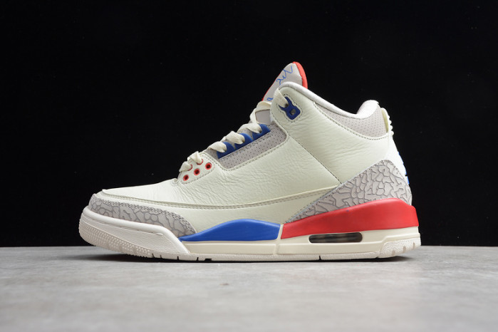 air jordan 3 retro "charity game" sail red mens 136064-140