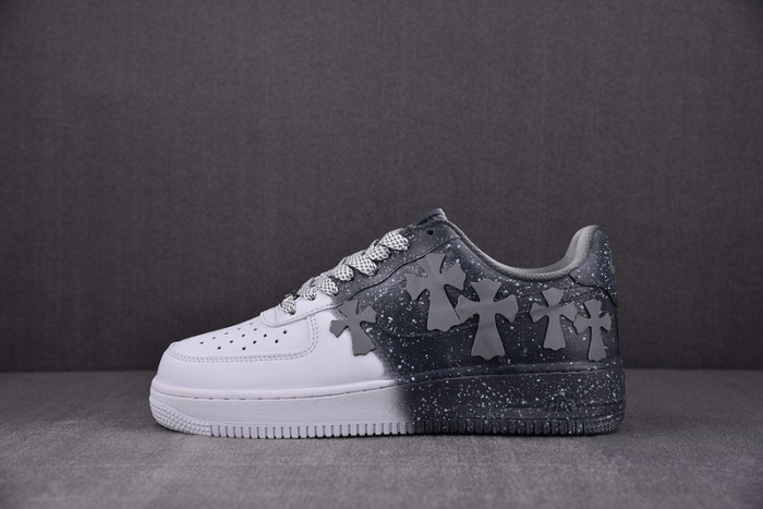 air force 1''07 low"white blue chrome hearts af0102