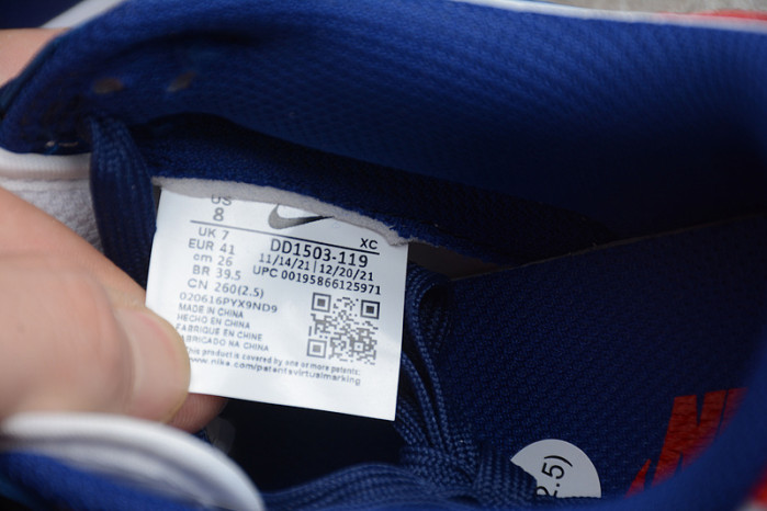 nike dunk low"white and university red dd1503-119