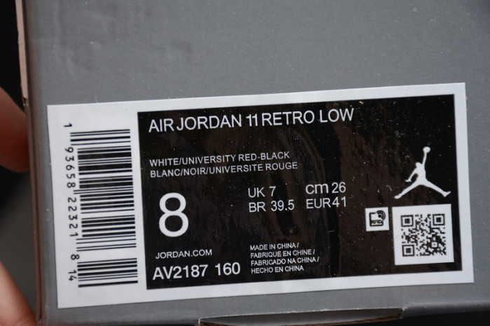 air jordan 11 low white bred av2187-160
