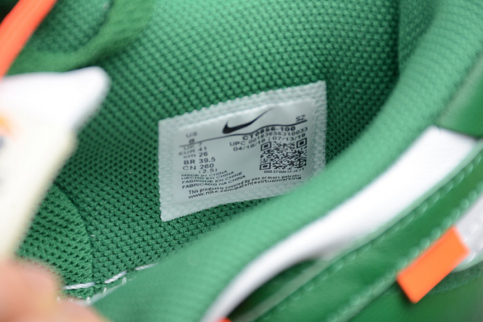 off-w x nike dunk low pine green ct0856-100
