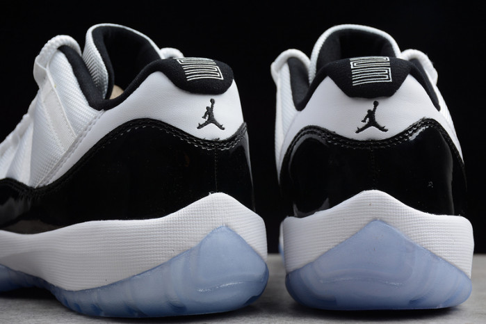 air jordan 11 retro low "concord" black/ white mens 528895-153