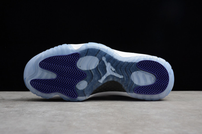 air jordan 11 retro low "concord" black/ white mens 528895-153