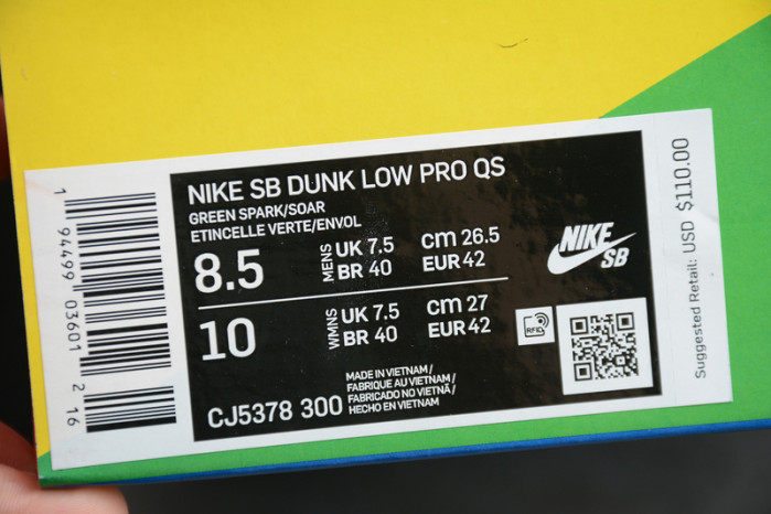 grateful dead x nike sb dunk low“ green bear” cj5378-300