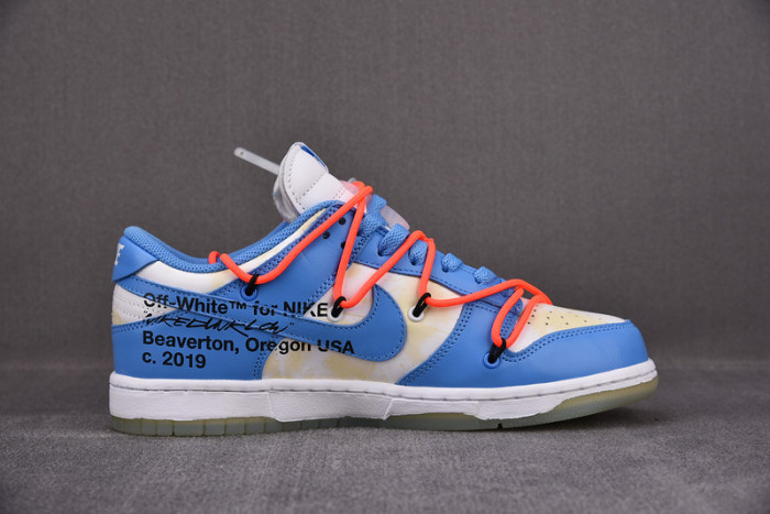 off-w x nike dunk low white blue ct0856-403