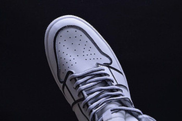air jordan 1 retro “comic 3d pencil” white hand-painted mens aa4724-110