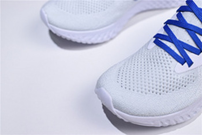 nike epic react flyknit white blue aq0067-993